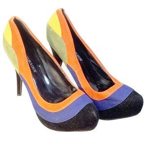 JUST FABULOUS women Multicolor Suede Heels Size 7.5